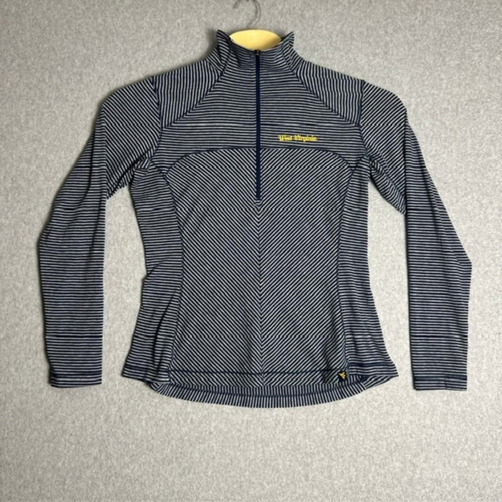 Columbia Women's West Virginia Navy Blue‎ Striped Quarter Zip Pullover